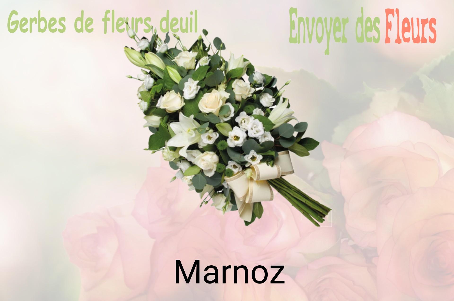 Gerbe de fleurs de deuil livrée à Marnoz